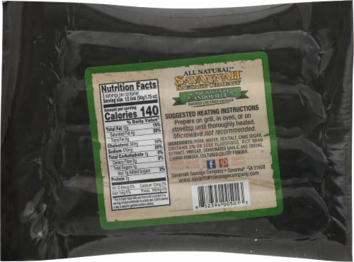 Savannah Andouille Smoked Sausage Perspective: back