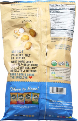 SpudLove® Organic Sea Salt Thick-Cut Potato Chips Perspective: back