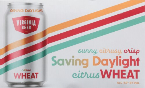 The Virginia Beer Company Saving Daylight Citrus Wheat Beer Perspective: back