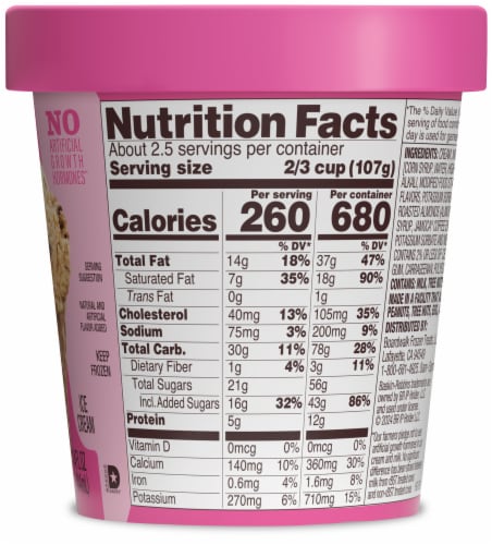 Baskin Robbins® Jamocha® Almond Fudge Ice Cream Pint Perspective: back