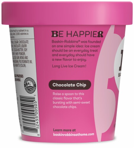 Baskin Robbins® Chocolate Chip Ice Cream Pint Perspective: back