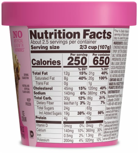 Baskin Robbins® Gold Medal Ribbon® Ice Cream Pint Perspective: back