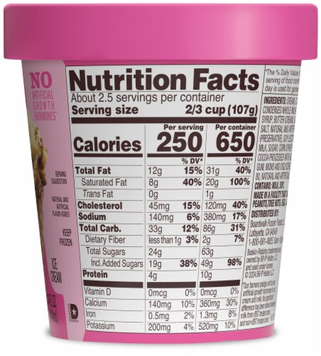 Baskin Robbins® Gold Medal Ribbon® Ice Cream Pint Perspective: back
