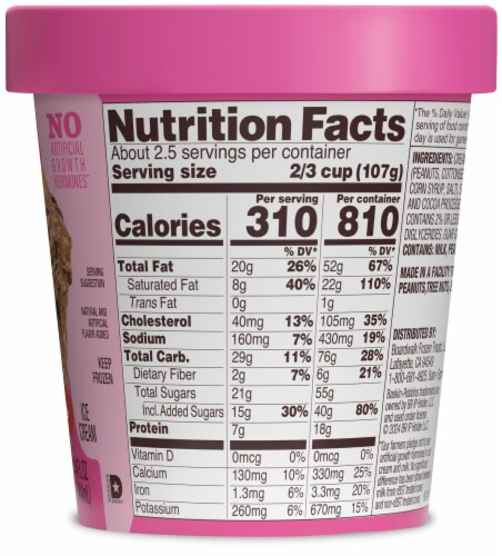 Baskin Robbins® Peanut Butter 'N Chocolate Ice Cream Pint Perspective: back