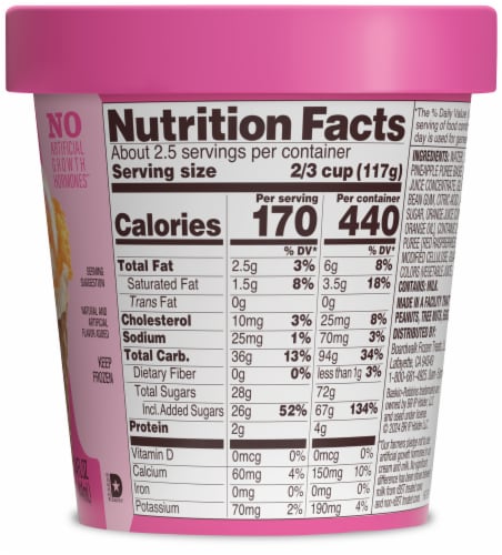 Baskin Robbins® Rainbow Sherbet Pint Perspective: back