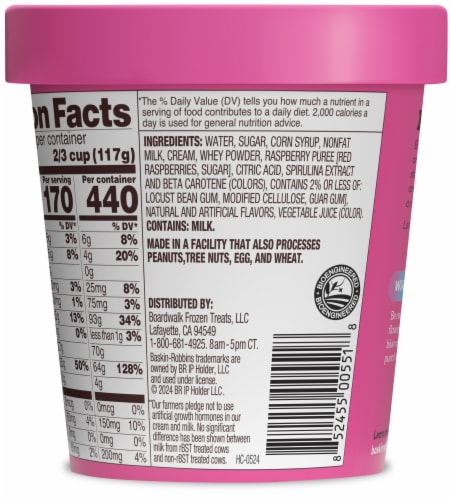 Baskin Robbins® Wild 'N Reckless Sherbet Pint Perspective: back