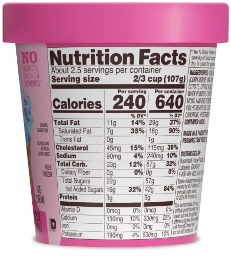 Baskin Robbins® Cotton Candy Ice Cream Pint Perspective: back