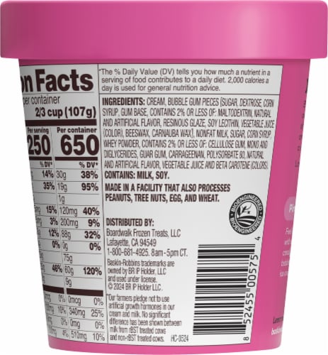 Baskin Robbins® Pink Bubblegum Ice Cream Perspective: back