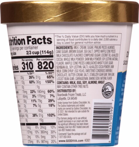 Godiva® Praline Cone Crunch Ice Cream Perspective: back
