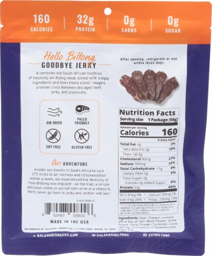 Kalahari Biltong Original Dried Beef Perspective: back