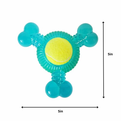 JoJo Modern Pets Eco-Friendly TPR 3-Bone Tennis Ball Squeak Chew Dog Toy Perspective: back