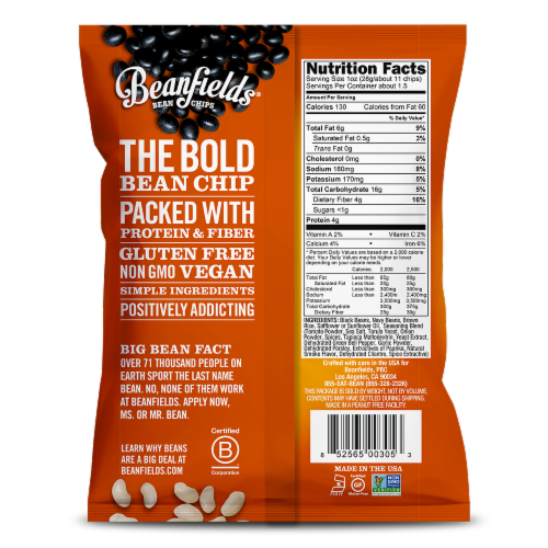 Beanfields® Pico De Gallo Bean Chips Perspective: back