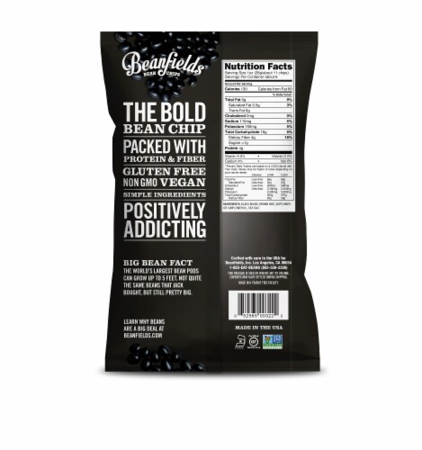 Beanfields Black Bean with Sea Salt Bean Chips Perspective: back