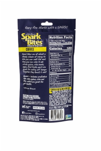 Warren Brown's Spark Bites Coffee Energy Snack Perspective: back