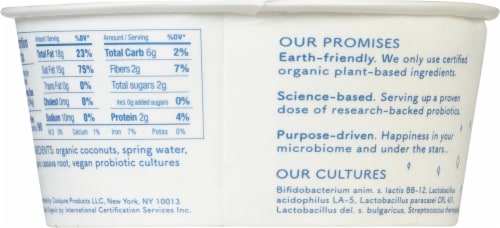 Cocojune Pure Organic Cultured Dairy Free Coconut Yogurt Cup Perspective: back