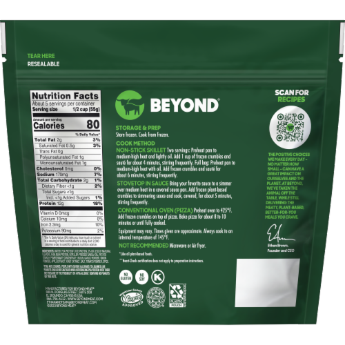 Beyond Meat® Beefy Plant-Based Protein Crumbles Perspective: back