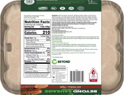 Beyond Meat® Beyond Sausage® Hot Italian Plant-Based Sausage Links Perspective: back