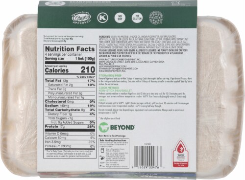 Beyond Meat® Beyond Sausage Sweet Italian Plant-Based Sausage Links Perspective: back