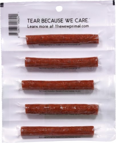 The New Primal Snack Mates® Kids Gluten-Free Turkey Mini Meat Sticks Perspective: back