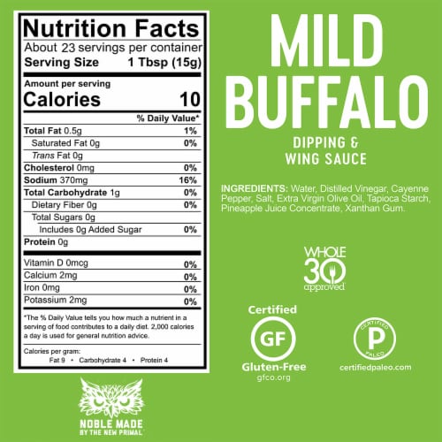Noble Made® Dairy-Free Mild Buffalo Wing Sauce Perspective: back