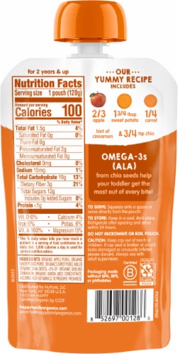 Happy Tot® Organics Super Foods Sweet Potato Apple Carrot & Cinnamon Blend Stage 4 Baby Food Perspective: back