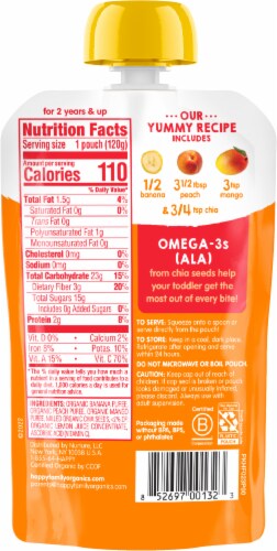 Happy Tot® Organic Superfoods Banana Peach & Mango Stage 4 Baby Food Perspective: back