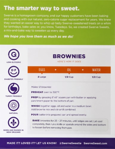 Swerve Sweets® Brownie Mix Perspective: back