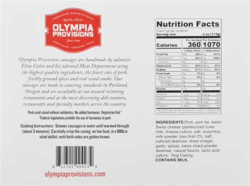 Olympia Provisions Kasekrainer Perspective: back