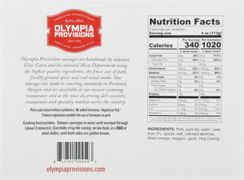 Olympia Provisions Italian Sausage Perspective: back