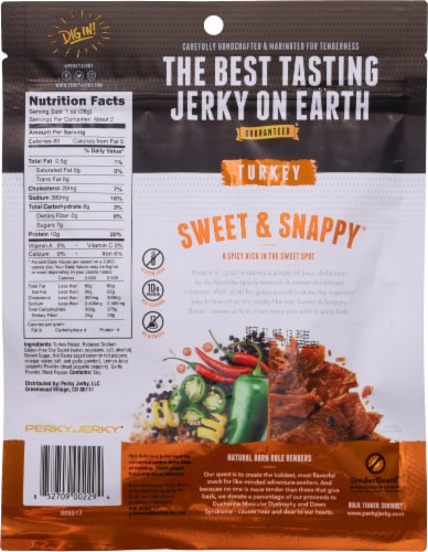 Perky Jerky® Sweet & Snappy Turkey Perspective: back