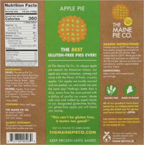 The Maine Pie Co. Gluten Free Apple Pie Perspective: back