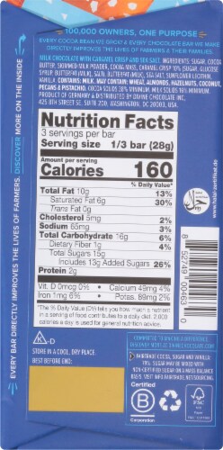 Divine™ 38% Cocoa Milk Chocolate with Toffee & Sea Salt Bar Perspective: back