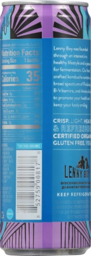 Lenny Boy Wake-Up Call Blueberry & Yerba Mate Kombucha Perspective: back
