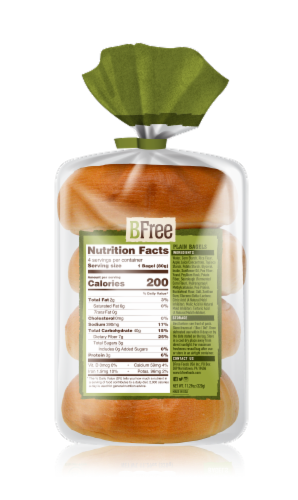 BFree Wheat- & Gluten-Free Plain White Bagels Perspective: back
