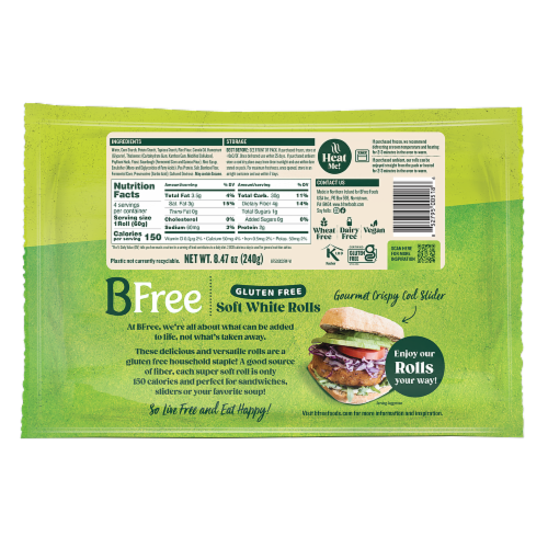 BFree Wheat & Gluten Free Soft White Rolls Perspective: back
