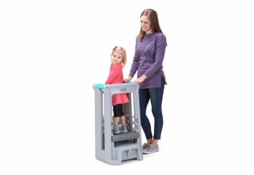 Simplay3 Toddler Tower Adjustable Stool - Gray Perspective: back