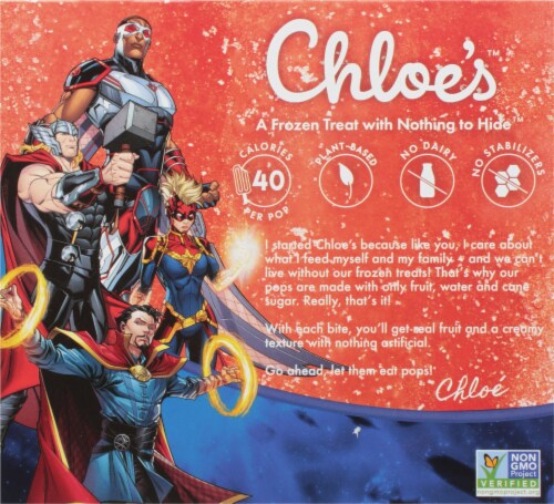 Chloe's™ Avengers Strawberry-Mango Pops Perspective: back