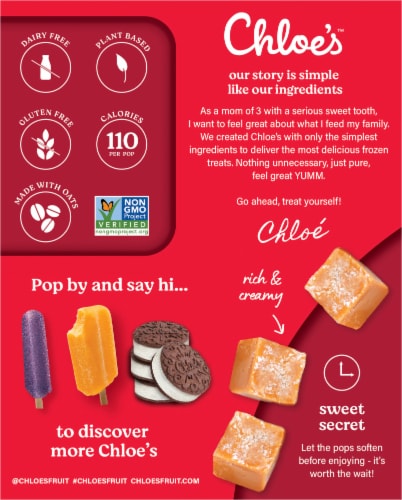 Chloe's™ Dairy Free Salted Caramel with Oat Milk Base Frozen Dessert Pops Perspective: back