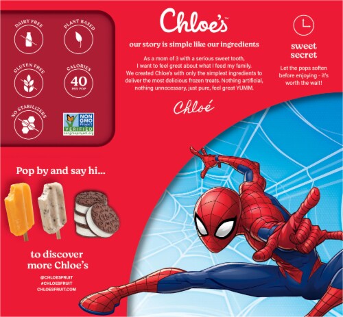 Chloe's™ Spiderman Strawberry and Lemon Ice Pops Perspective: back