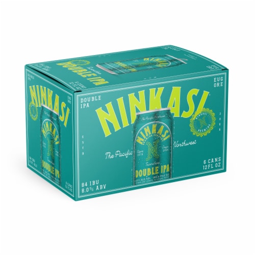 Ninkasi Brewing Company Tricerahops Double IPA Craft Beer Perspective: back