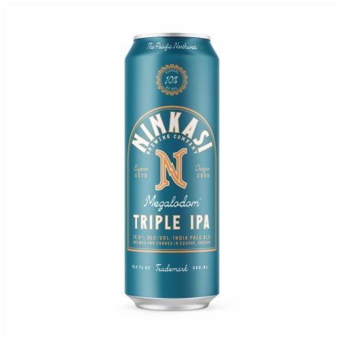 Ninkasi Brewing Company Megalodom Triple IPA Craft Beer Perspective: back