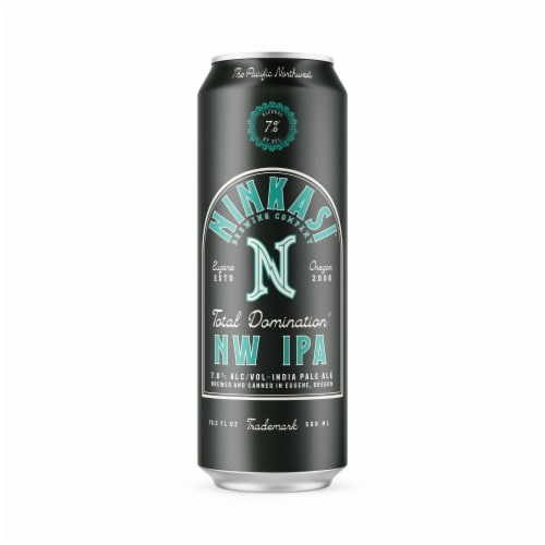 Ninkasi Brewing Company Total Domination IPA Craft Beer Perspective: back