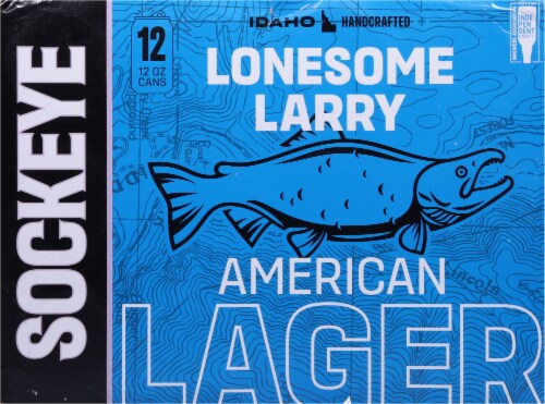 Sockeye Brewing Lonesome Larry Lager Beer Perspective: back