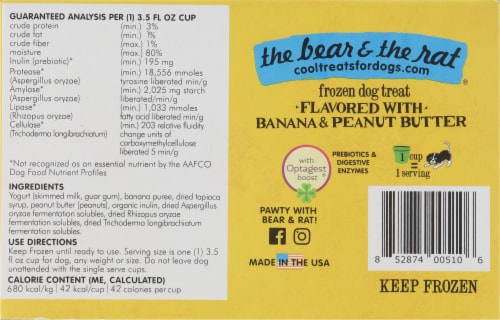 The Bear & The Rat Banana & Peanut Butter Flavored Frozen Yogurt Dog Treat Cups Perspective: back