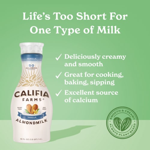 Califia Farms® Vanilla Pure Almondmilk Perspective: back