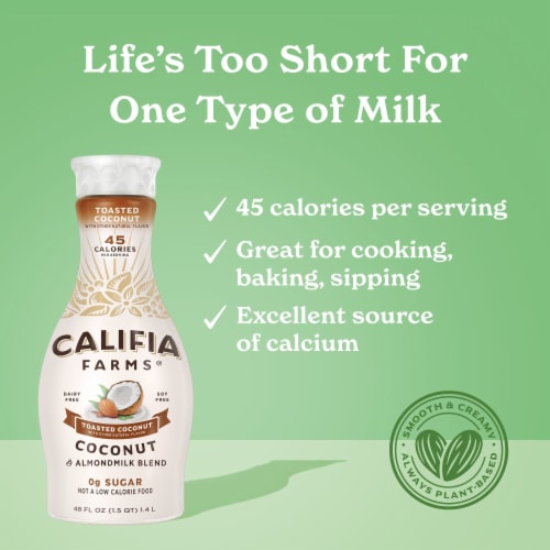Califia Farms® Dairy Free Toasted Coconut Almond Milk Blend Perspective: back