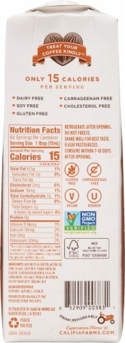 Califia Farms Hazelnut Coffee Creamer Perspective: back