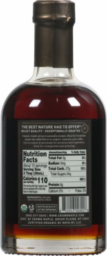 Crown Amber Color Pure Maple Syrup Perspective: back