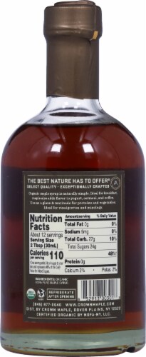 Crown Amber Color Pure Maple Syrup Perspective: back