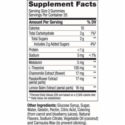 OLLY Sleep Blackberry Flavor Gummy Supplement Melatonin 3mg Perspective: back